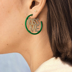 Kiss Me I'm Irish Earrings - Green/Gold
