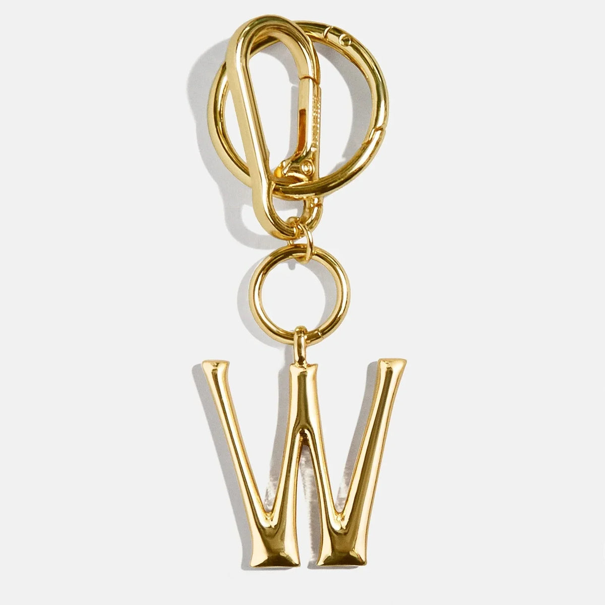 Gold Initial Enamel Bag Charm - W