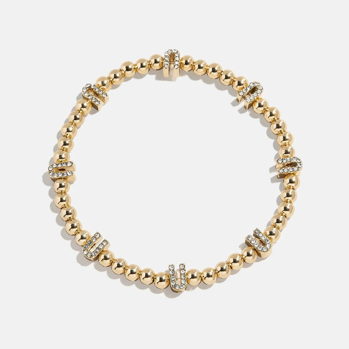 Gold/Pavé Repeating Initial Pisa Bracelet - U