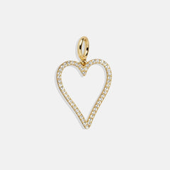 Heart Cluster Charm - Heart Pave Outline