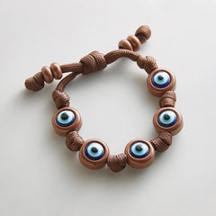 Knotty Good Eye Cord Bracelet  - Chocolate Brown