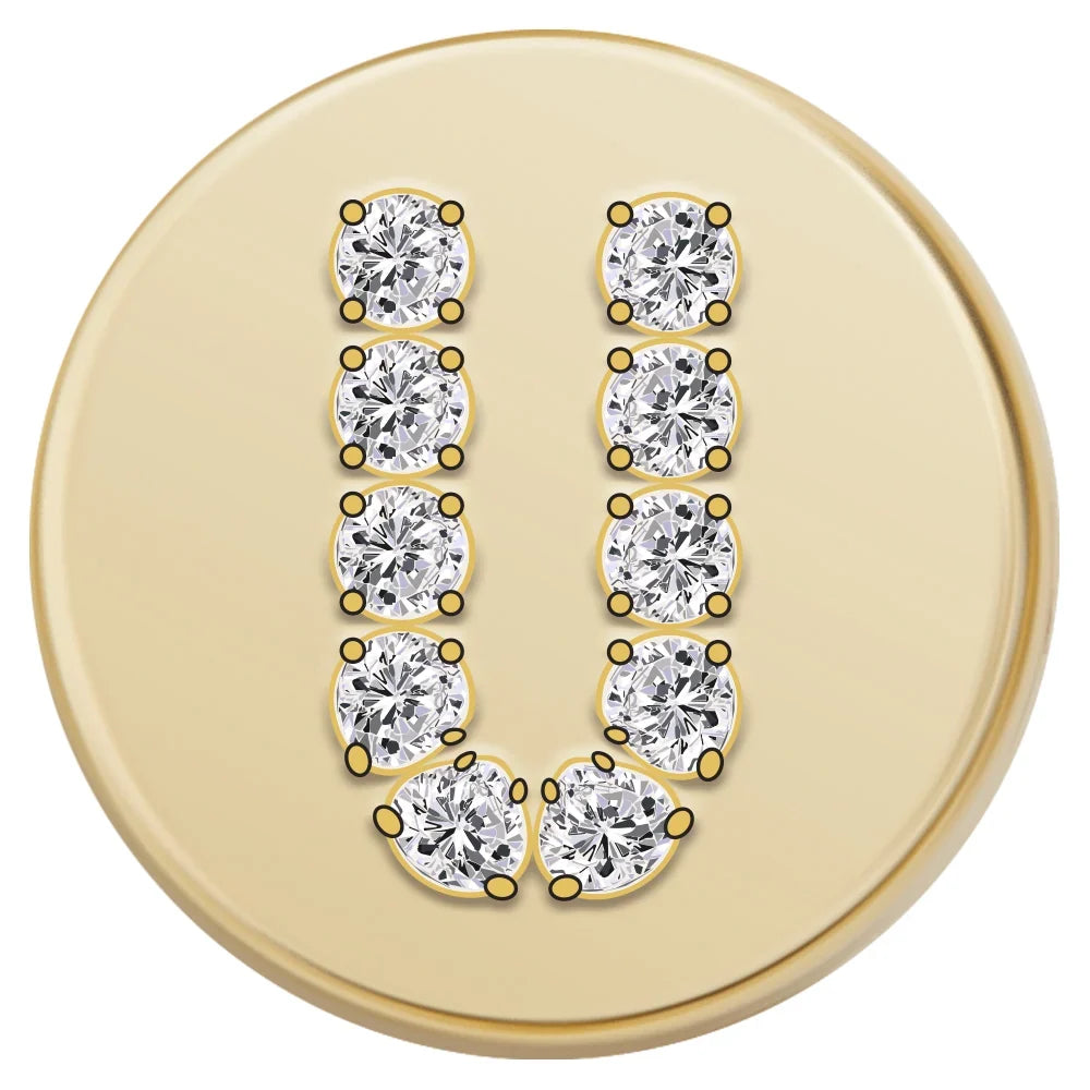 Gold Letter Bead - U