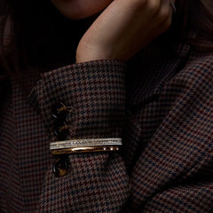 Helena Crystal Hinge Bangle - Gold/Pavé