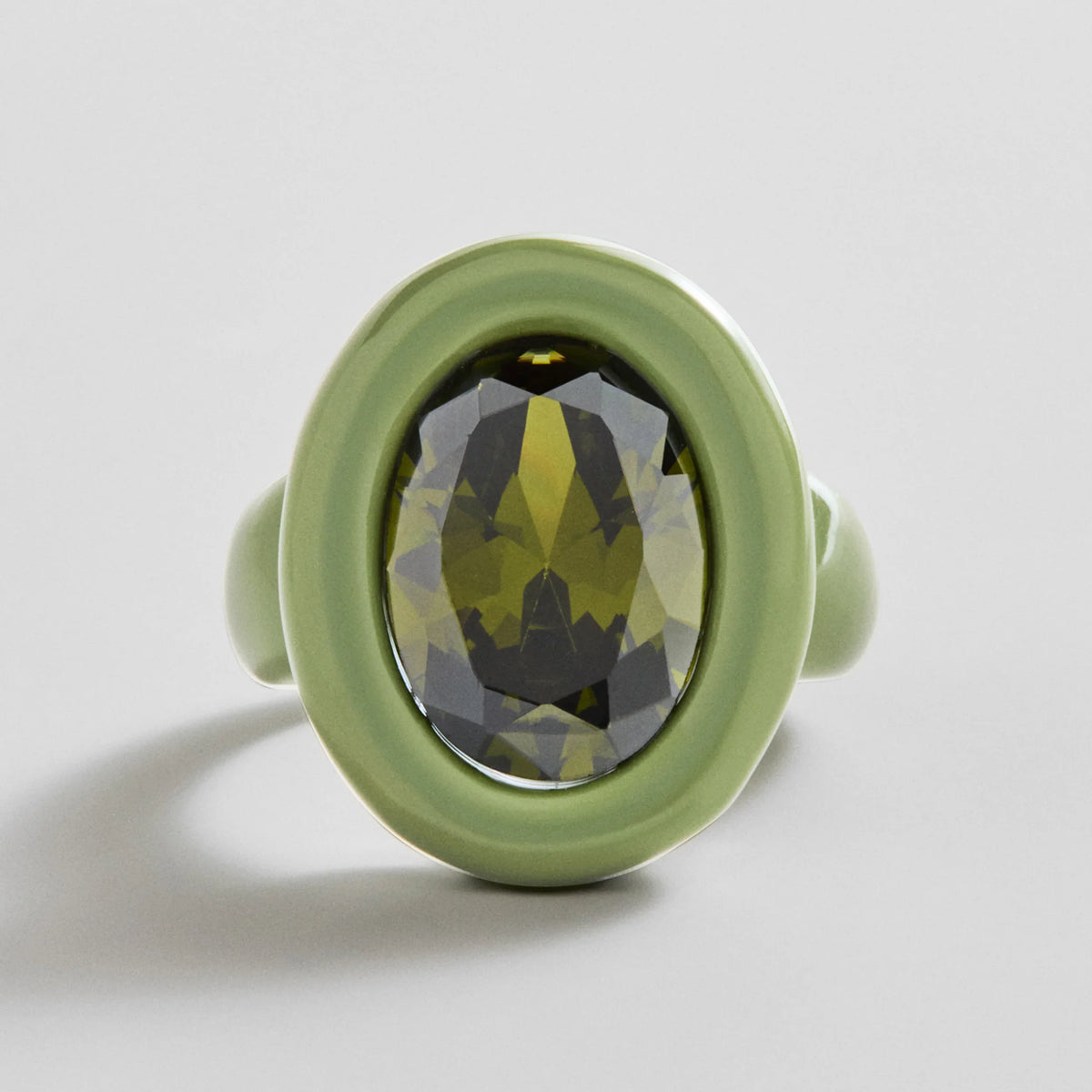 Joy Pop Cubic Zirconia Ring - Dark Green/Olive Green
