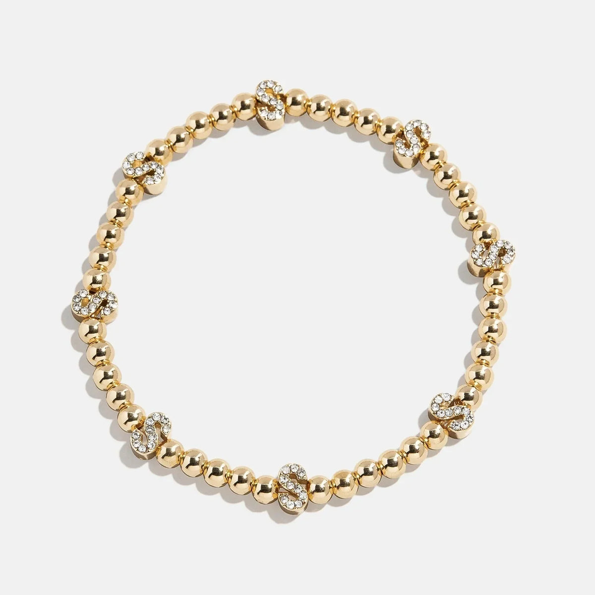 Gold/Pavé Repeating Initial Pisa Bracelet - S
