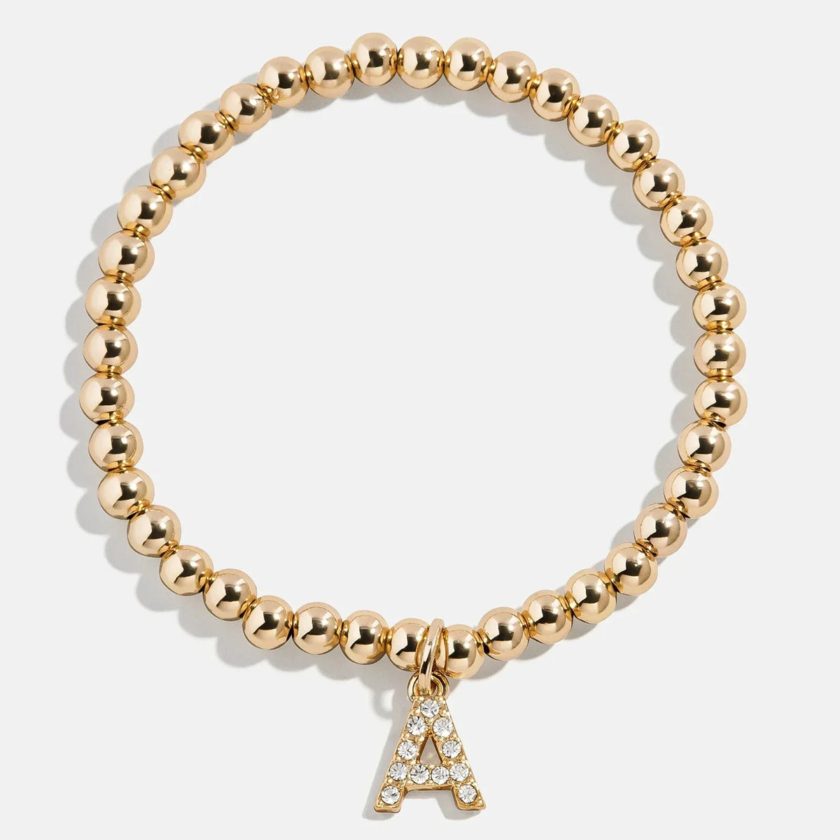 Gold/Pavé Dangle Charm Initial Pisa Bracelet - Gold/Pavé