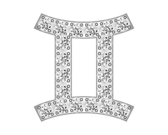 Gemini Mini Zodiac Icon - Pavé/Silver
