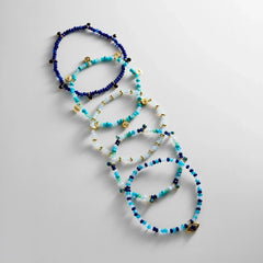 Indya Evil Eye Layered Bracelet Set - Blue Multi