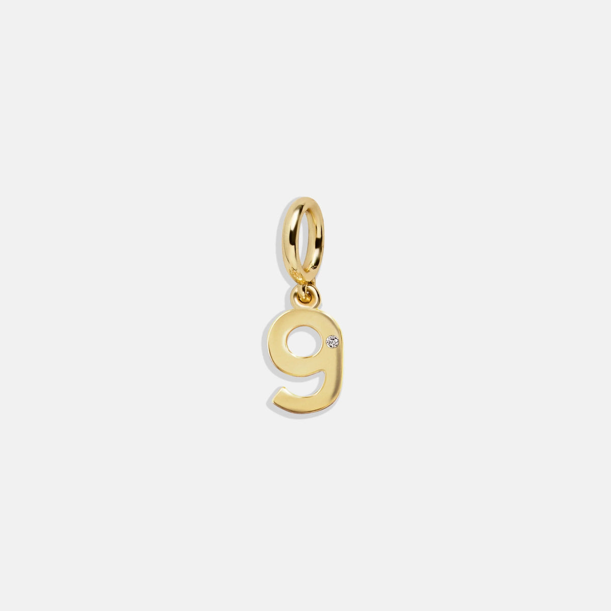 Gold Number Cluster Charm - 9