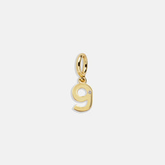 Gold Number Cluster Charm - 9