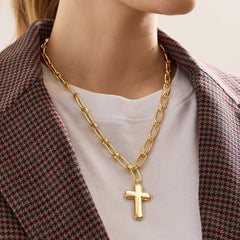 Hope Statement Cross Necklace - Bubble Cross