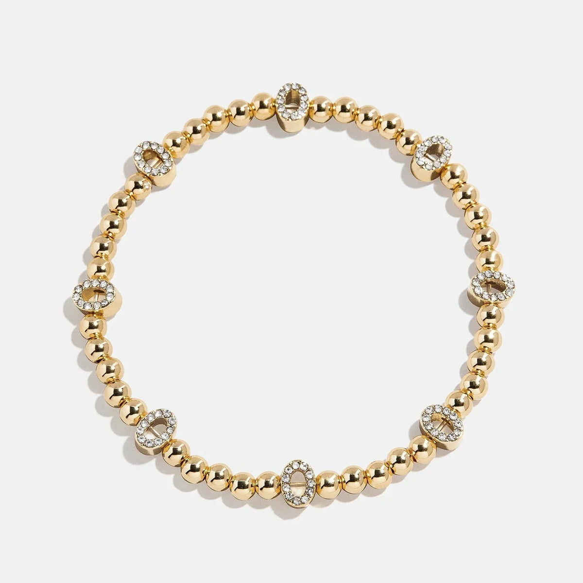 Gold/Pavé Repeating Initial Pisa Bracelet - O