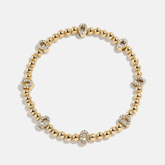 Gold/Pavé Repeating Initial Pisa Bracelet - O