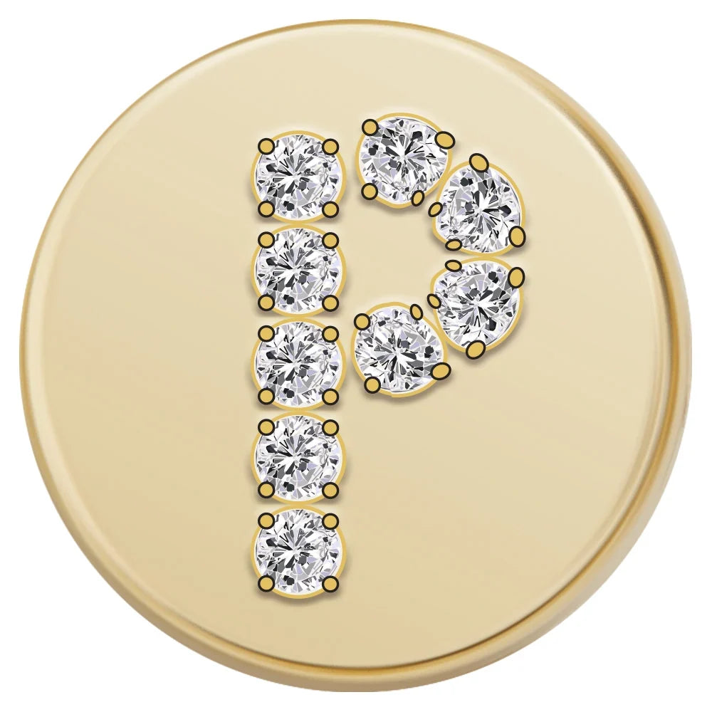 Gold Letter Bead - P