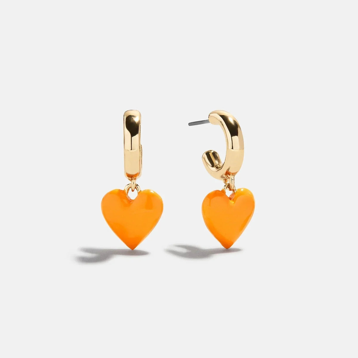 Game Day Heart Drop Earrings - Light Orange