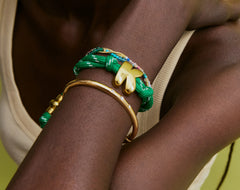 Knotty Initial Custom Bracelet - Bright Green Double Letters