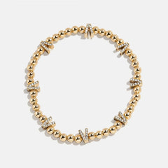 Gold/Pavé Repeating Initial Pisa Bracelet - V