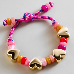 Happy Here Beaded Bracelet - Heart