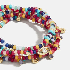 Indya Evil Eye Layered Bracelet Set - Multi