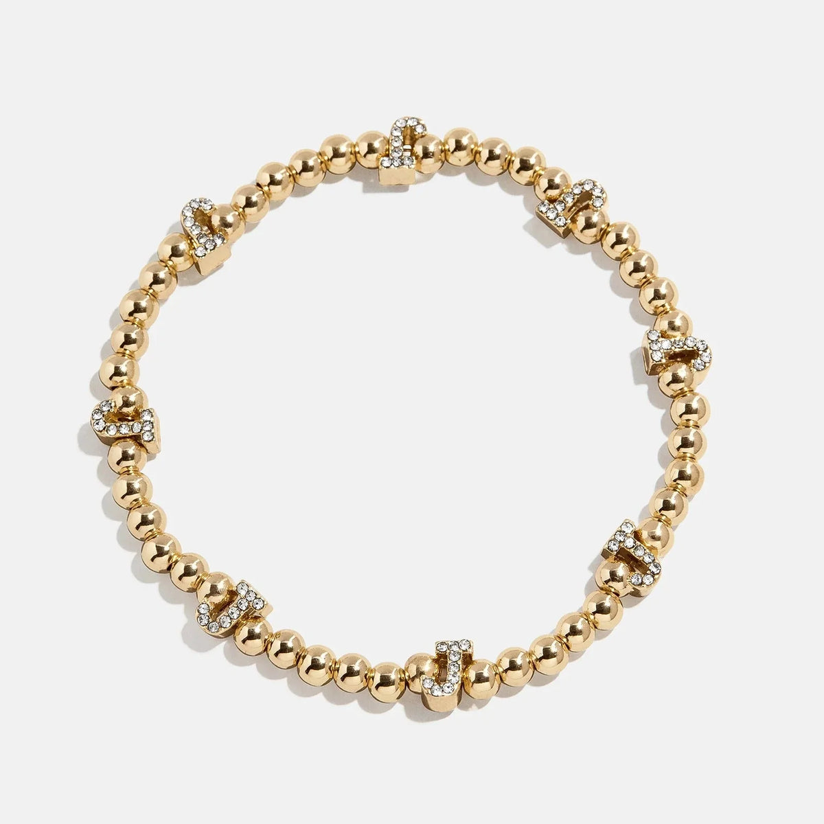 Gold/Pavé Repeating Initial Pisa Bracelet - J