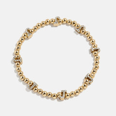 Gold/Pavé Repeating Initial Pisa Bracelet - J