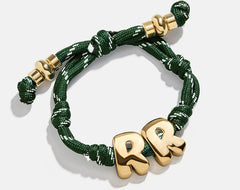 Knotty Initial Custom Bracelet - Dark Green Double Letters