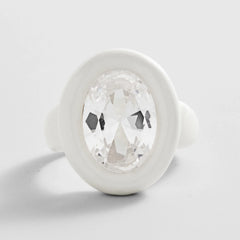 Joy Pop Cubic Zirconia Ring - Clear/White
