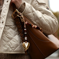 Free Spirit Bag Charm - Gold/Brown