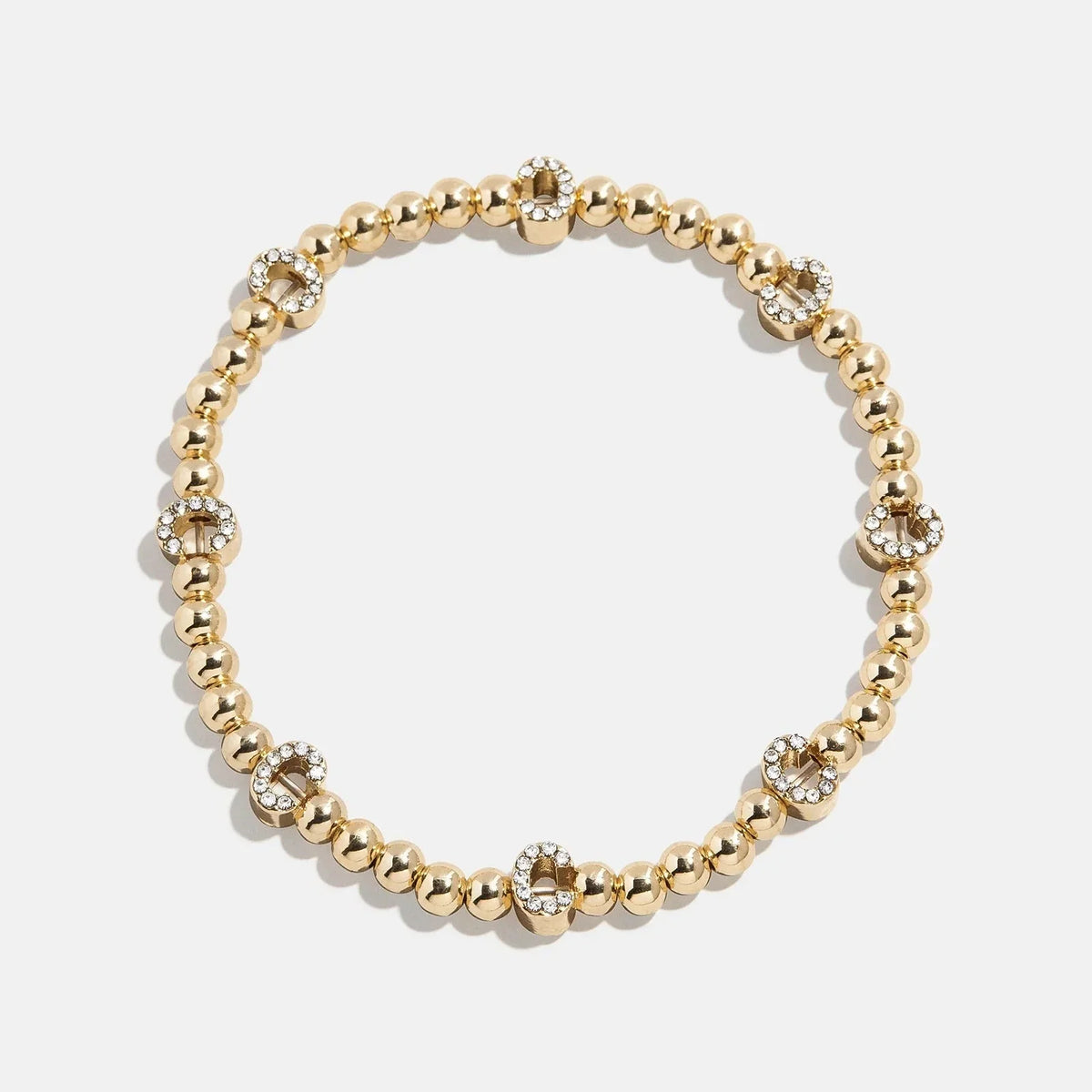 Gold/Pavé Repeating Initial Pisa Bracelet - C
