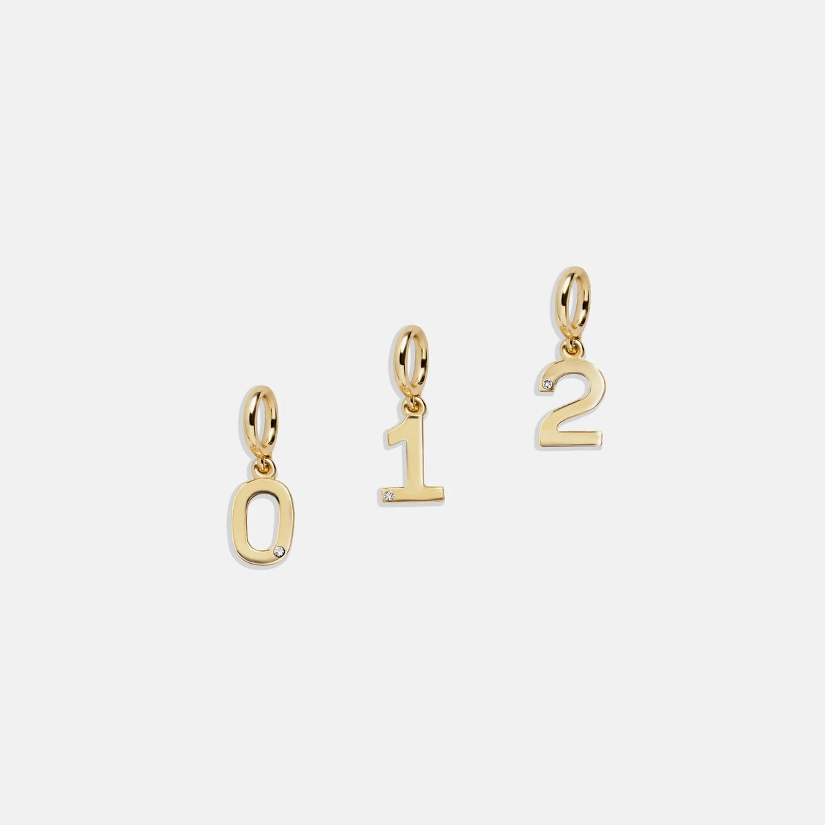 Gold Number Cluster Charm - 0