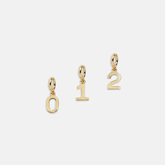 Gold Number Cluster Charm - 0